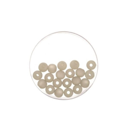 Bead 6mm Polaris mat 20pcs light grey
