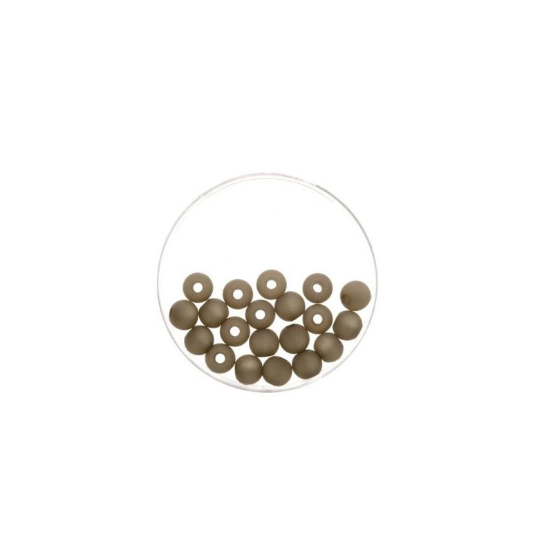 Bead 6mm Polaris mat 20pcs dark grey