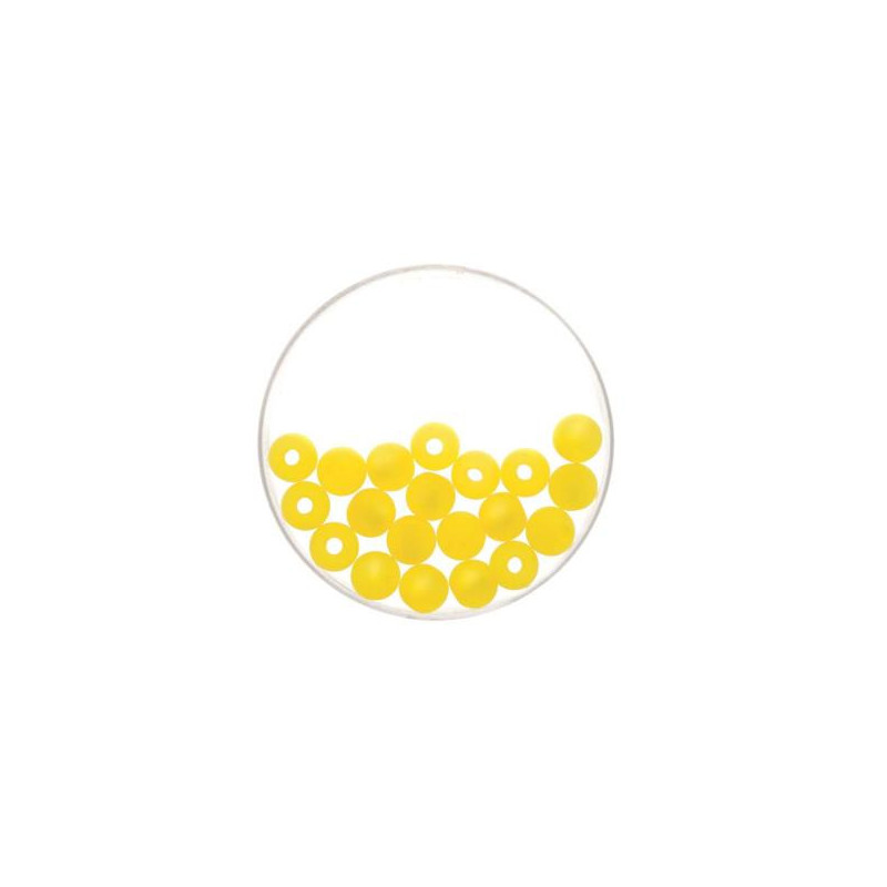 Bead 8mm Polaris mat 15pcs yellow