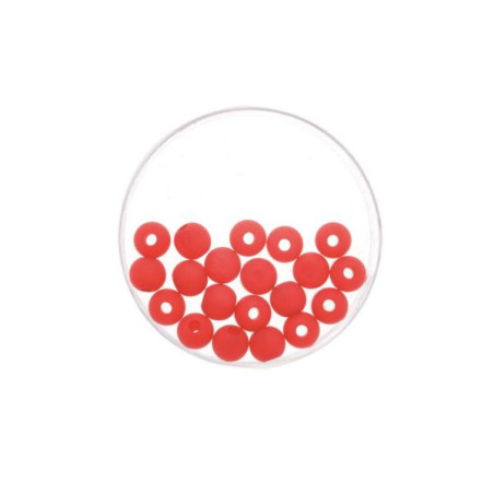 Bead 8mm Polaris mat 15pcs red