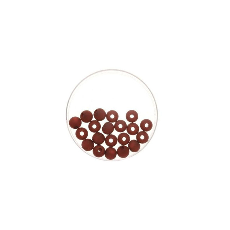Bead 8mm Polaris mat 15pcs dark red