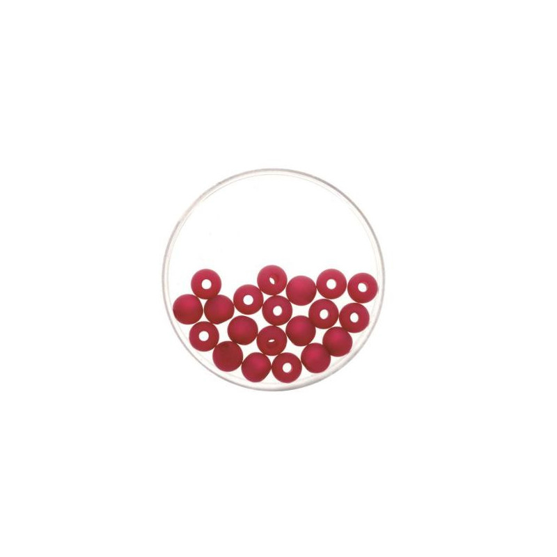 Bead 8mm Polaris mat 15pcs raspberry