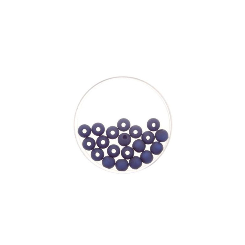 Bead 8mm Polaris mat 15pcs dark blue