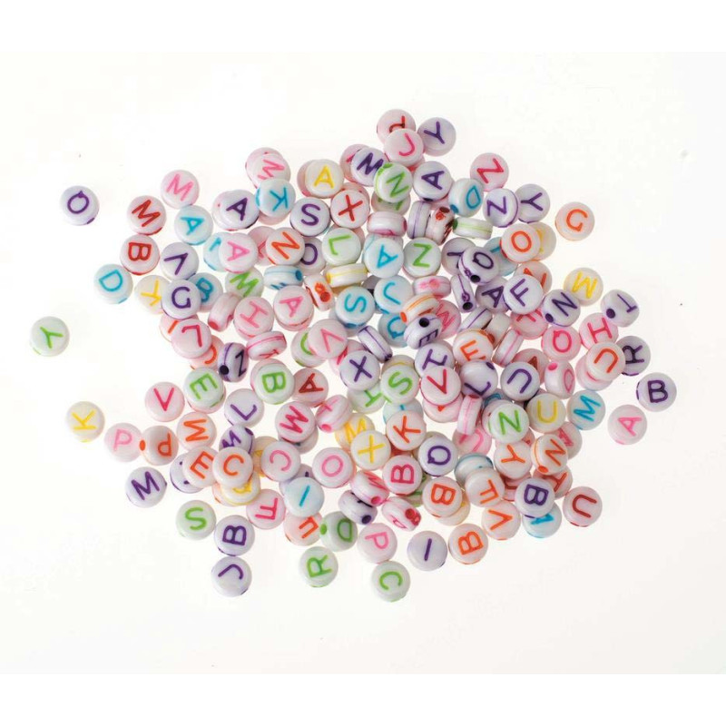 Kunststofkralen 5-2mm 50g alfabet