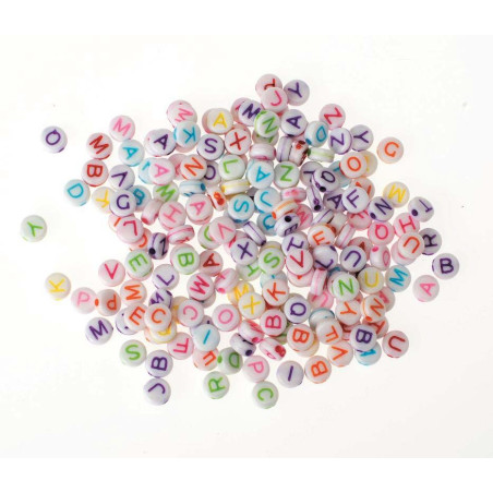 Kunststofkralen 5-2mm 50g alfabet
