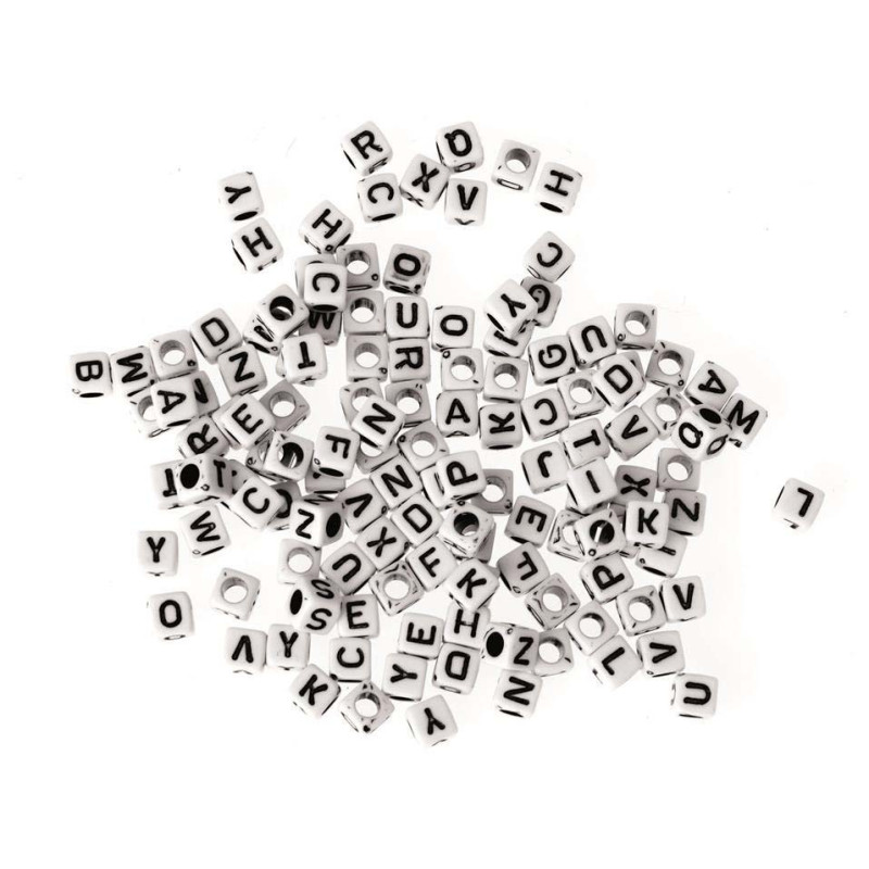 Kunststofkralen 5-2mm 50g alfabet