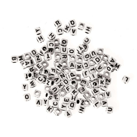 Kunststofkralen 5-2mm 50g alfabet