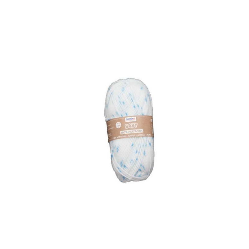 Baby wol white/dotted blue
