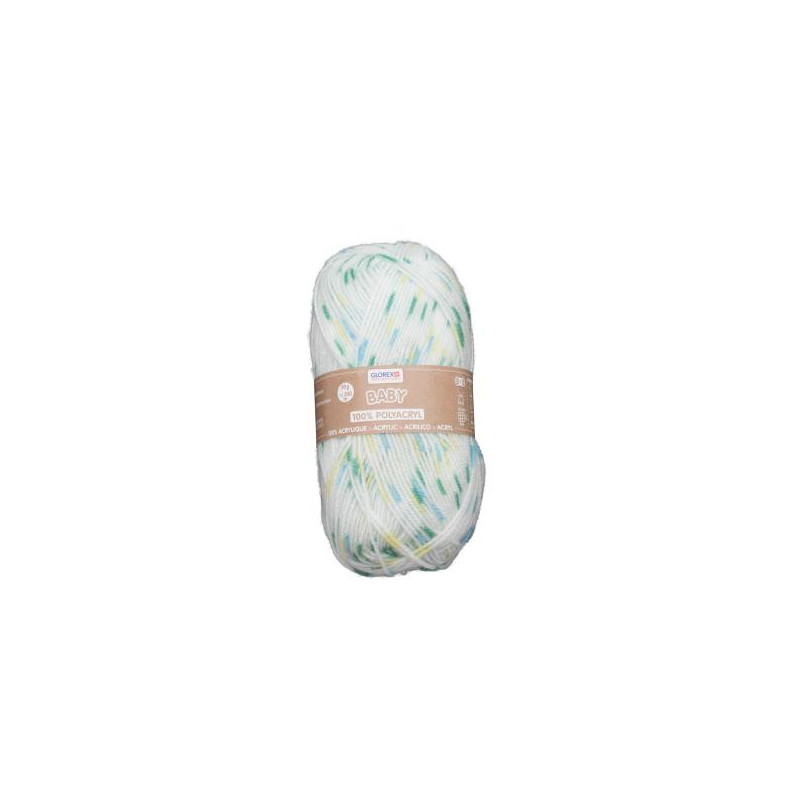 Baby wol white/dotted green