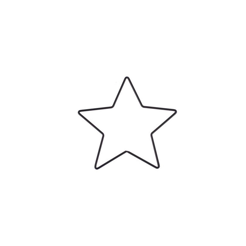 Metalen ster zwart 15cm