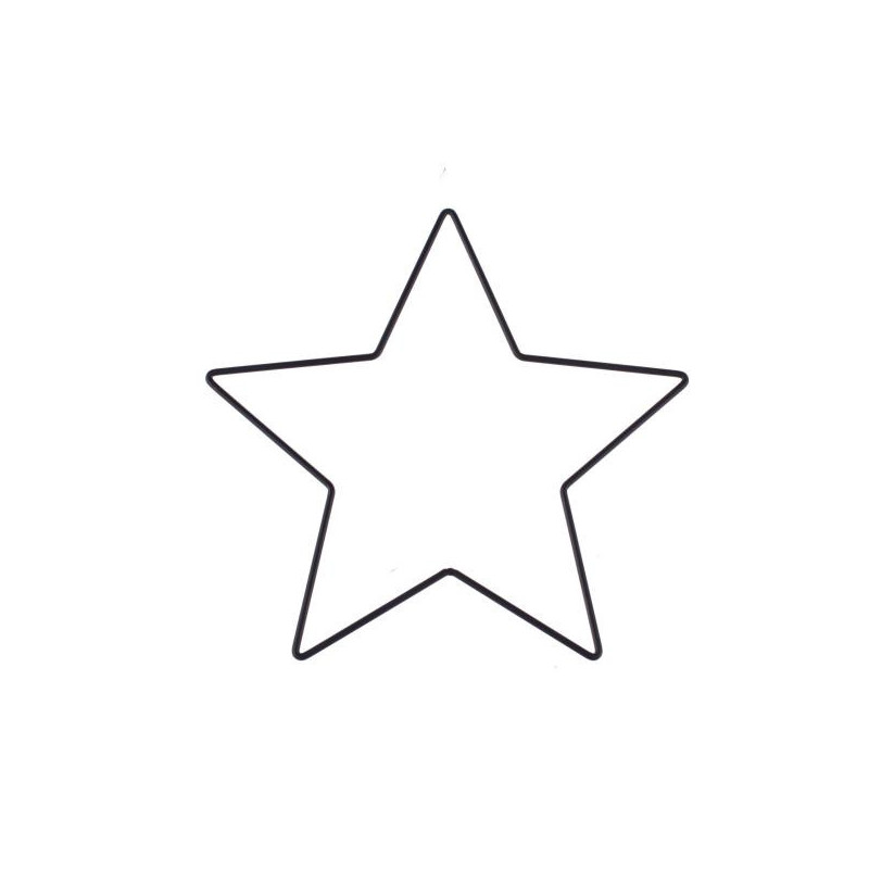 Metalen ster zwart 20cm