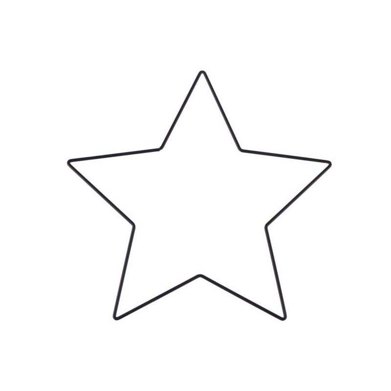 Metalen ster zwart 25cm
