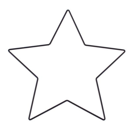 Metalen ster zwart 25cm