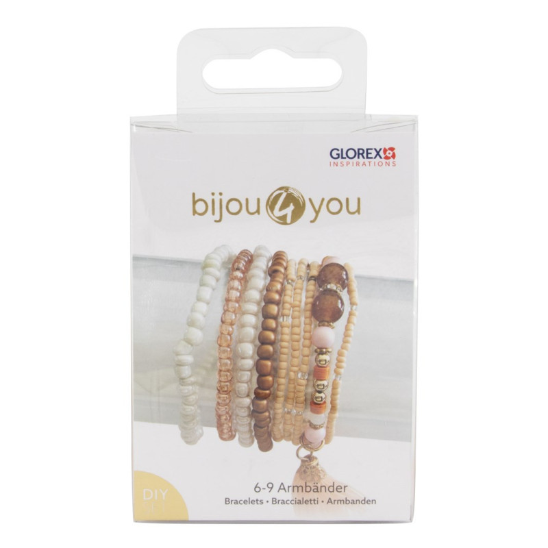 Armband DIY set, zandkleurig