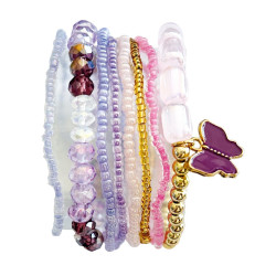 Armband DIY set, roze-lila