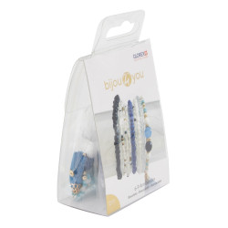 Armband DIY set, wit-blau