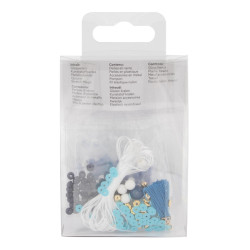 Armband DIY set, wit-blau