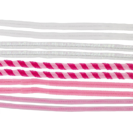Chenilledraad roze mix
