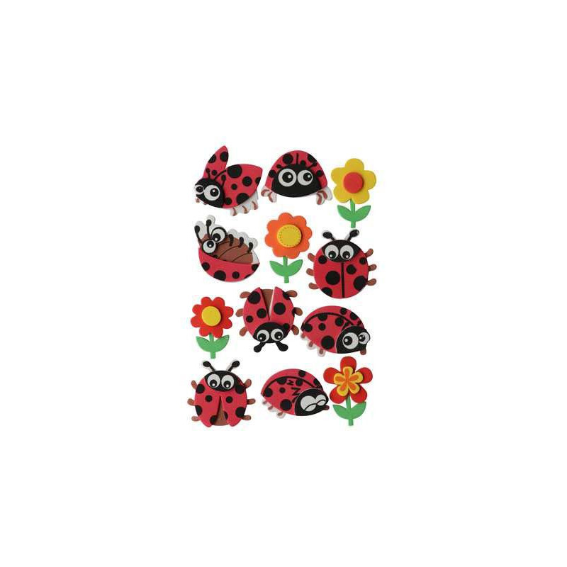 Hobbyrubber-stickers Lieveheersbeestjes
