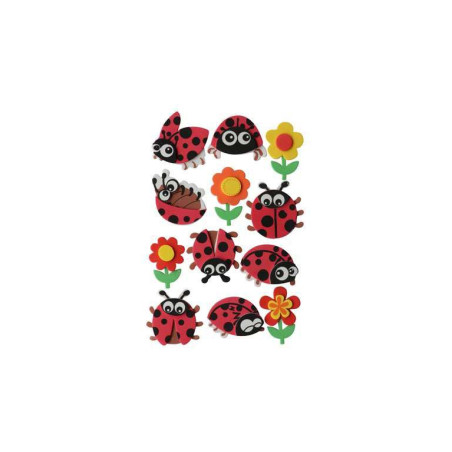 Hobbyrubber-stickers Lieveheersbeestjes