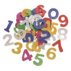 Hobbyrubber-stickers glitter getallen