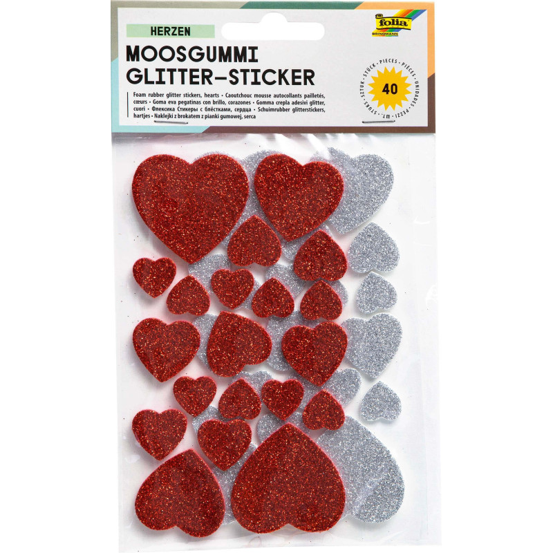 Hobbyrubber-stickers glitter harten