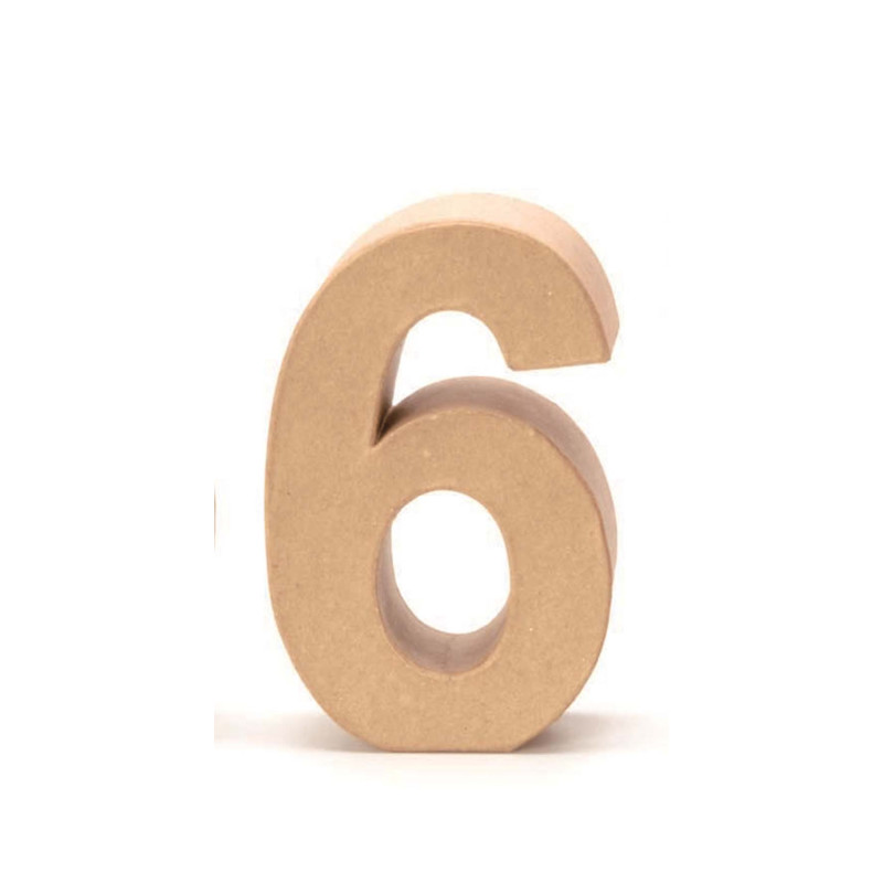 Papiermaché cijfer 6