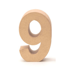 Papiermaché cijfer 9