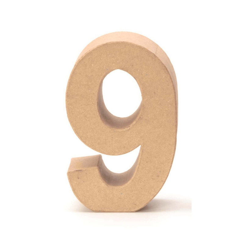Papiermaché cijfer 9