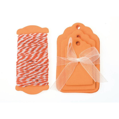 Papieren labels met koord orange