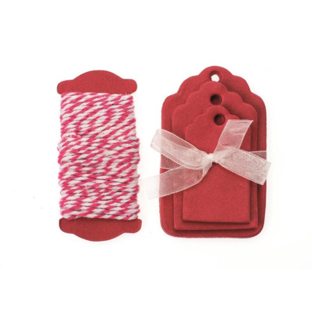 Papieren labels met koord red