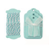Papieren labels met koord light blue