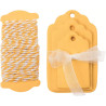 Papieren labels met koord yellow