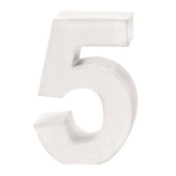 Papiermaché cijfer 5