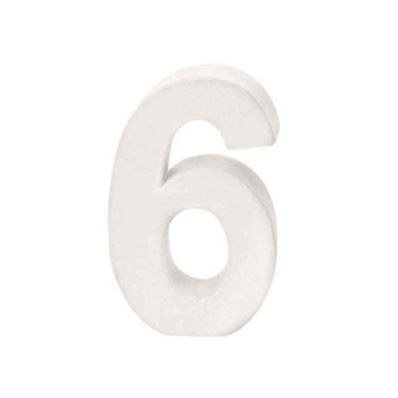 Papiermaché cijfer 6