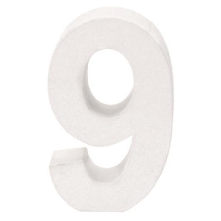 Papiermaché cijfer 9