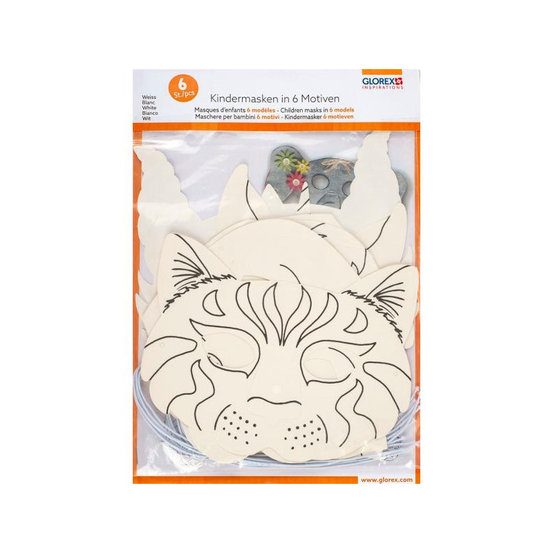 Kindermasker karton 6 motieven