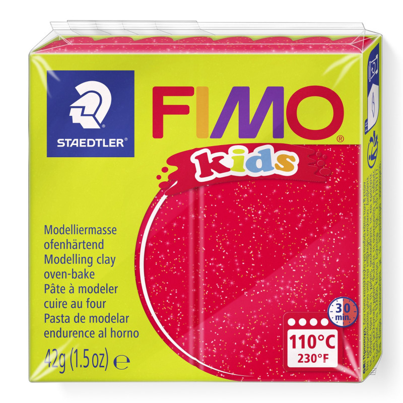 Fimo kids glitter rood