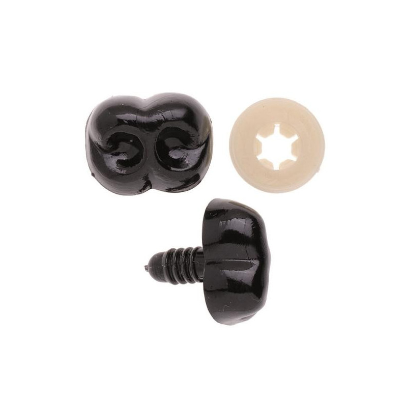 Dierenneus 15mm zwart kunststof