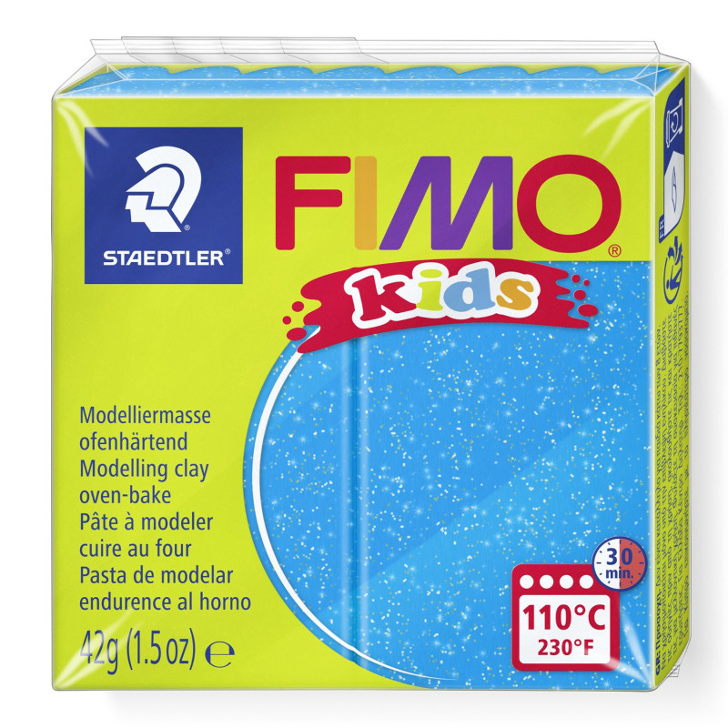 Fimo kids glitter blauw