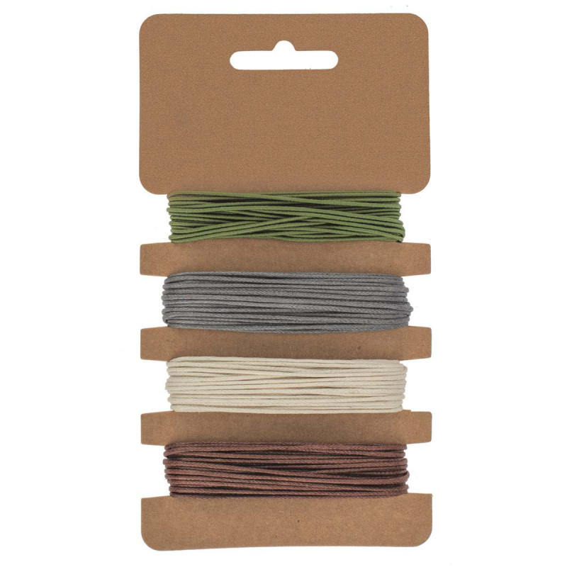 Katoenkoord 1mm, groen/grijs/beige/bruin 4x3mtr