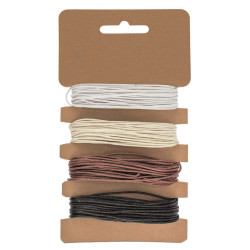 Katoenkoord 1mm, beige/wit/bruin/zwart 4x3mtr