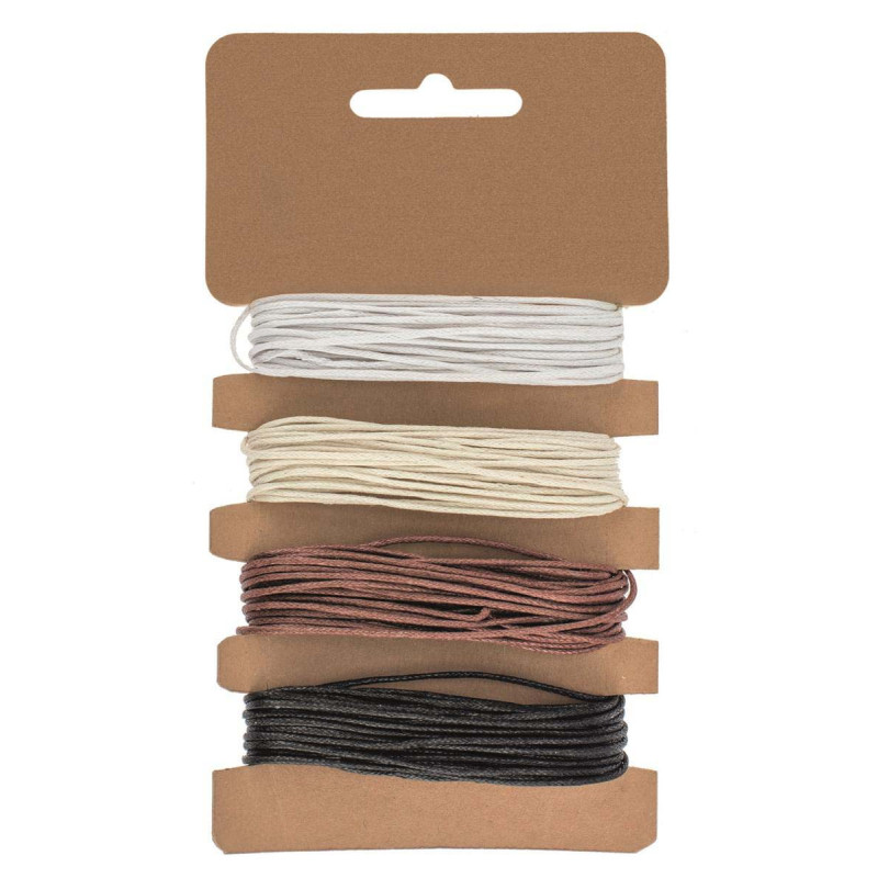 Katoenkoord 1mm, beige/wit/bruin/zwart 4x3mtr