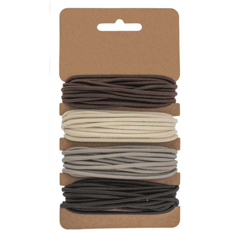 Elastischband 2mm, beige/grijs/bruin/zwart 4x3mtr