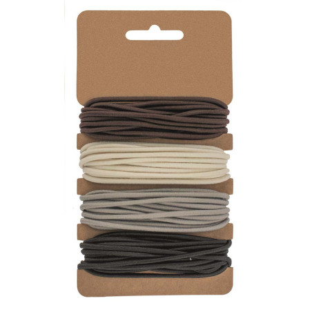 Elastischband 2mm, beige/grijs/bruin/zwart 4x3mtr