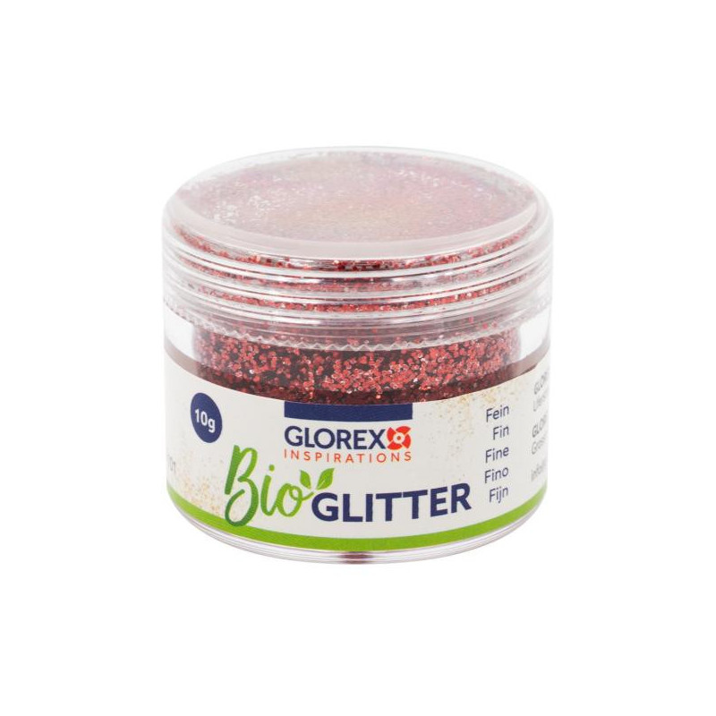 Bio glitter fijn rood