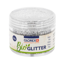 Bio glitter fijn zilverkleurig