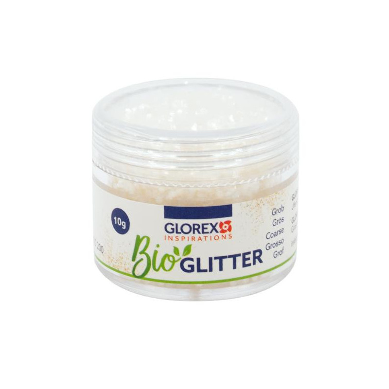 Bio glitter grof wit