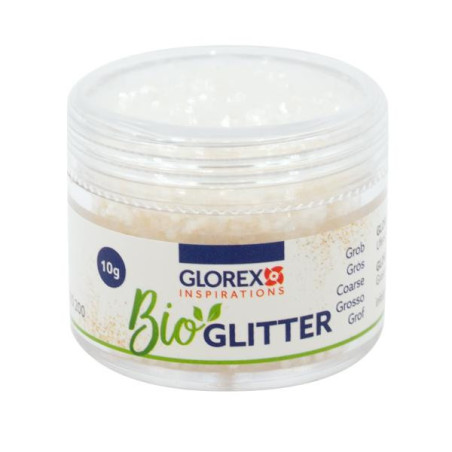 Bio glitter grof wit