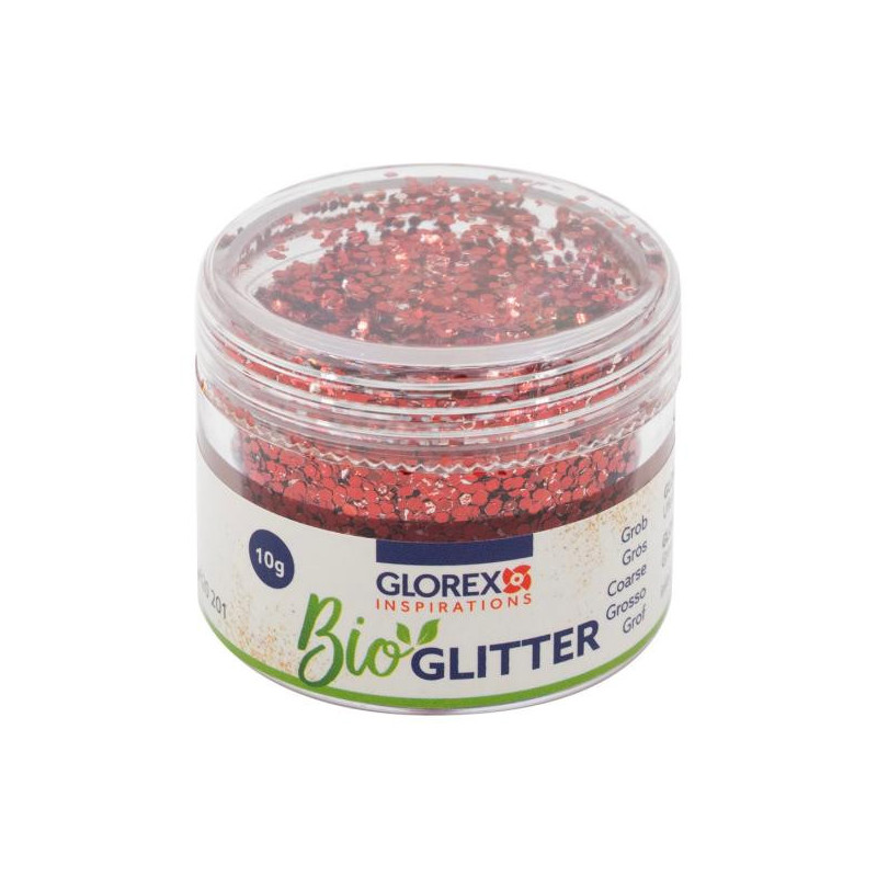 Bio glitter grof rood